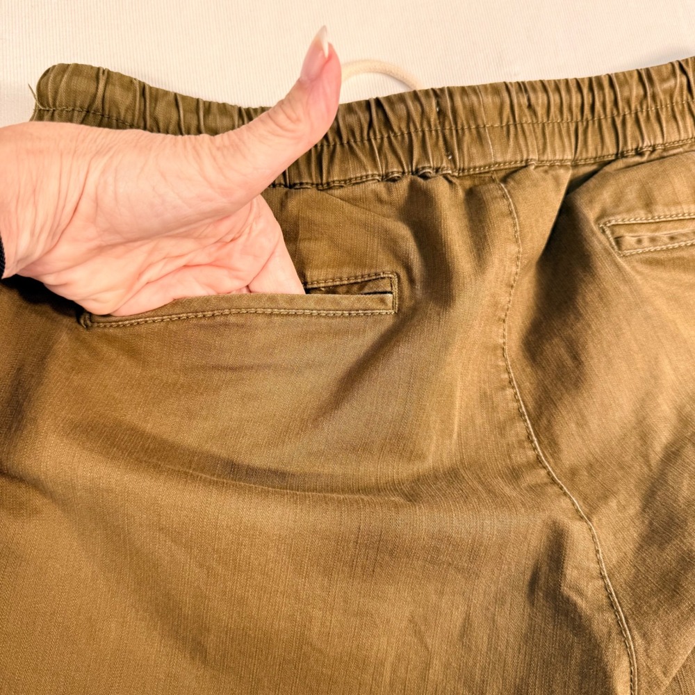 Pact Organic Cotton Jogger Pants Medium Olive Green Elastic Drawstring Chino - Picture 7 of 16